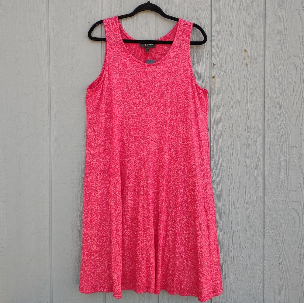 Lane Bryant Knit A-line Midi Dress Red‎ 14/16